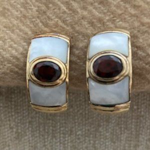 Kai Lin Yo Mother of Pearl and Garnet Earrings
